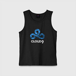 Майка детская хлопок Cloud9 - blue cloud logo, цвет: черный