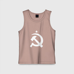 Майка детская хлопок Белый серп и молот, цвет: пыльно-розовый