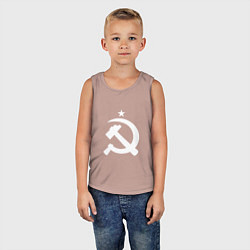 Майка детская хлопок Белый серп и молот, цвет: пыльно-розовый — фото 2