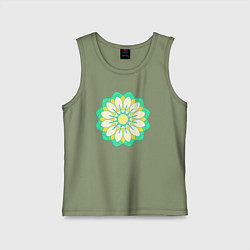 Майка детская хлопок Мандала зеленых оттенков, цвет: авокадо
