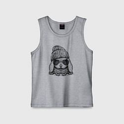 Майка детская хлопок Модный зайчишка, цвет: меланж