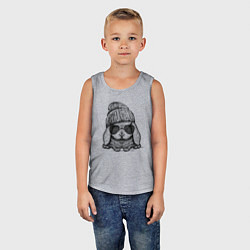 Майка детская хлопок Модный зайчишка, цвет: меланж — фото 2