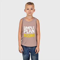 Майка детская хлопок Simple plan - boom, цвет: пыльно-розовый — фото 2