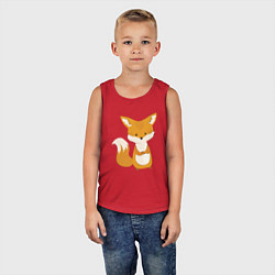 Майка детская хлопок Недовольный лисёнок, цвет: красный — фото 2