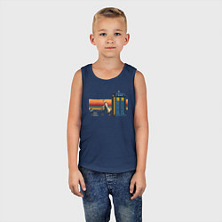 Майка детская хлопок Телефонная будка Доктор Кто, цвет: тёмно-синий — фото 2