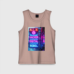 Детская майка Ai hacker digital rebel - neon glow