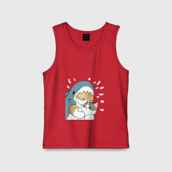 Детская майка Котик-акула