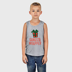 Майка детская хлопок Gangsta wrapper, цвет: меланж — фото 2