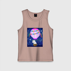 Детская майка Белый медведь на воздушном шаре