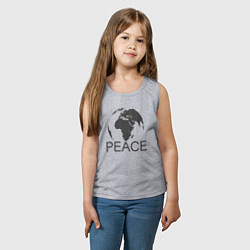 Майка детская хлопок Peace the world, цвет: меланж — фото 2