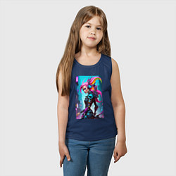 Майка детская хлопок Cyber witch - ai art fantasy, цвет: тёмно-синий — фото 2