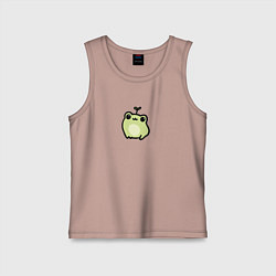 Детская майка Милая зеленая лягушка улыбается