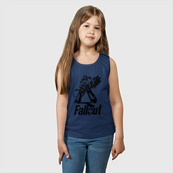 Майка детская хлопок Фоллаут - силовая броня, цвет: тёмно-синий — фото 2