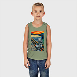 Майка детская хлопок Робот кричит - мем нейросеть, цвет: авокадо — фото 2