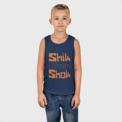 Майка детская хлопок Shik shak shok - квадратные буквы, цвет: тёмно-синий — фото 2