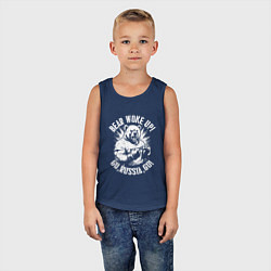 Майка детская хлопок Медведь проснулся, цвет: тёмно-синий — фото 2
