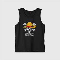 Детская майка One piece череп в соломенной шляпе
