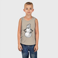 Майка детская хлопок Злобный снеговик, цвет: миндальный — фото 2