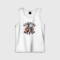 Майка детская хлопок Kickboxing style, цвет: белый