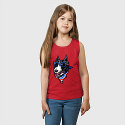 Майка детская хлопок Американский пёсик, цвет: красный — фото 2