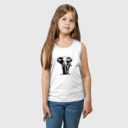 Майка детская хлопок Слон силуэт, цвет: белый — фото 2