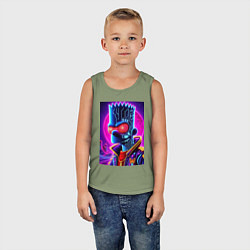 Майка детская хлопок Cool Bart Simpson - neon glow, цвет: авокадо — фото 2