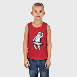 Майка детская хлопок Мишка балерина, цвет: красный — фото 2