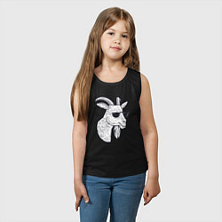 Майка детская хлопок Козлик в очках, цвет: черный — фото 2