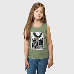 Майка детская хлопок Цукишима: Волейбол - Haikyuu, цвет: авокадо — фото 2