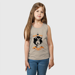 Майка детская хлопок Девушка сплэш - золотистый, цвет: миндальный — фото 2