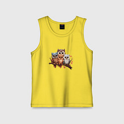 Детская майка Четыре совы на ветке