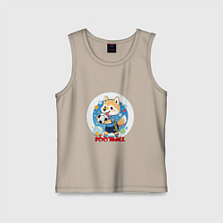 Детская майка Круглый стикер футболист