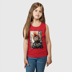 Майка детская хлопок Котяра панк из Нью-Йорка - нейросеть, цвет: красный — фото 2