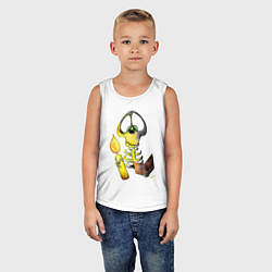 Майка детская хлопок Скелет ученый, цвет: белый — фото 2