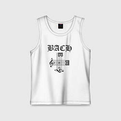 Детская майка B-A-C-H - Иоганн Себастьян Бах чёрный