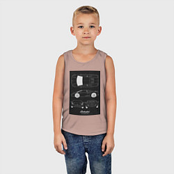 Майка детская хлопок Lamborghini гоночный, цвет: пыльно-розовый — фото 2