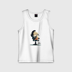 Детская майка Птица в барбершопе