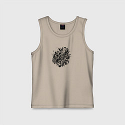 Детская майка Орнамент со скрипичным ключом тату стиль