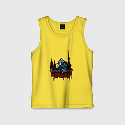 Майка детская хлопок Арт город любви - Скелеты в шкафу, цвет: желтый