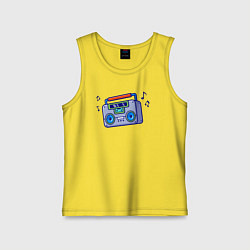 Майка детская хлопок Музыкальный бумбокс, цвет: желтый