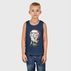 Майка детская хлопок Клинок рассекающий демонов Сабито, цвет: тёмно-синий — фото 2