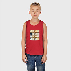 Майка детская хлопок Wish you - клавиши клавиатуры, цвет: красный — фото 2