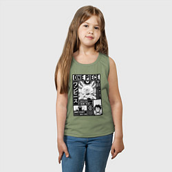 Майка детская хлопок Счастливый Луффи - Ван Пис, цвет: авокадо — фото 2