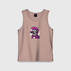 Майка детская хлопок Гиена панк с ирокезом, цвет: пыльно-розовый