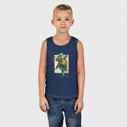 Майка детская хлопок Лягушка - японский стиль, цвет: тёмно-синий — фото 2