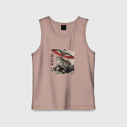 Майка детская хлопок Лягушка с зонтом, цвет: пыльно-розовый