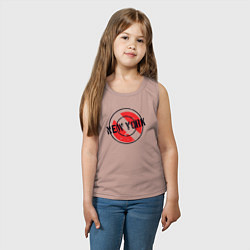 Майка детская хлопок NY city USA, цвет: пыльно-розовый — фото 2