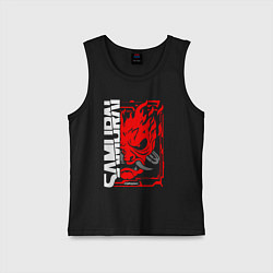 Майка детская хлопок Cyberpunk samurai, цвет: черный