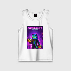 Детская майка Minecraft - halloween neon glow