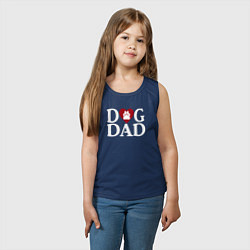 Майка детская хлопок Dog dad, цвет: тёмно-синий — фото 2